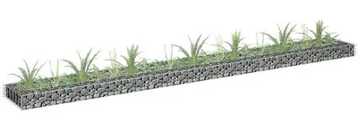 Produktbild von Gartenkorb - 270x30x10 cm - Hochbeet - Steinkorper - Ganzstahl - Silber - Wetterfest & Stabil