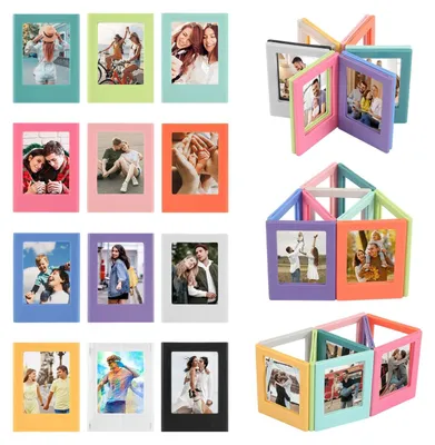 Imagen del producto de 12 marcos magnéticos para fotos - Mini marcos coloridos para fotos