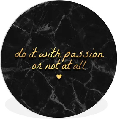 Produktbild von MuchoWow® Rundes Wandbild - Runde Bilder Zitate - Sprichwörter - Gold - Marmor Ø 60 cm Kreis Wanddekoration Kunststoff - Wandkreis - Wandschmuck - Wand Kreis - Das Schlafzimmer - Die Bilder - Wandmalerei - Kunst für das Haus - das Plastik