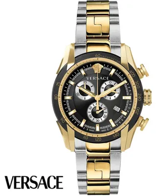Produktbild von Versace VE2I00421 V-Ray Chronograph schwarz gold silber Edelstahl Herren Uhr NEU