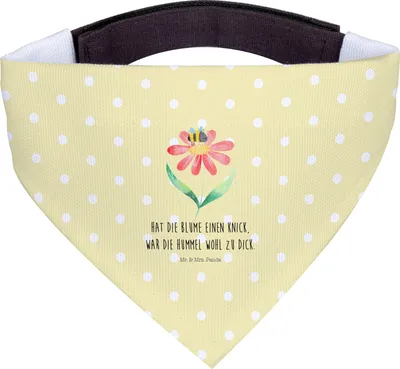 Produktbild von Mr. & Mrs. Panda Hunde Halstuch Hummel Blume - Gelb Pastell - Geschenk, Hund, Lustige Sprüche, Wespe, Hundehalstuch, Hummeln, Tuch, Für, Natur, Feld