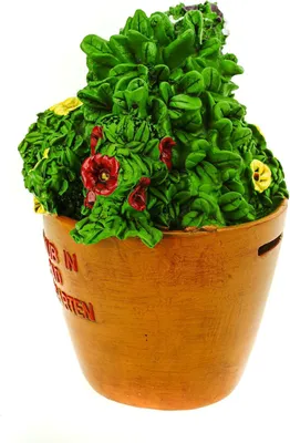 Produktbild von Spardose Spardose Blumentopf Urlaub in Bad Meingarten 16 cm Sparschwein