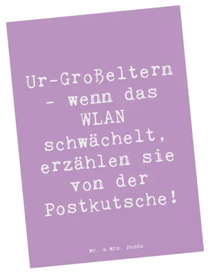 Produktbild von Mr. & Mrs. Panda Fotokarte Spruch Ur-Großeltern Geschichten - Lavendeltraum - Geschenk, Kunstkarten, Grußkarte, Familie, Humor, Nostalgie, Ansichtskarte, Anekdoten, Ahnen