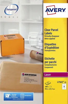 Produktbild von Avery - Etikett L7565-25 99,1 x 67,7 mm transparent 200 Etiketten