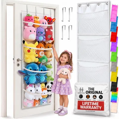 Productafbeelding van Honeyera The Opberg voor knuffeldieren (patent - Over deur organizer voor spullen - Babyaccessoires
