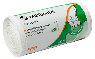 Produktbild von Müllbeutel DEISS FIRST PLUS weiß 85 L, 50 Stück