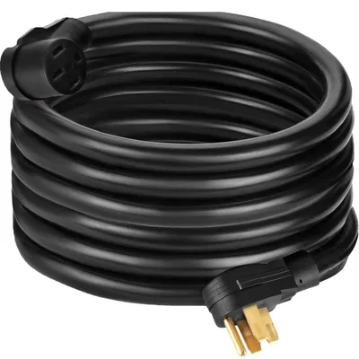Obrázek produktu pro VEVOR napájecí kabel pro obytné vozy, 15 m, 40 A, prodlužovací kabel pro obytné vozy, AWG8, 40 A prodlužovací kabel pro obytné vozy, přívěs pro nákladní vozy, obytný vůz, obytný vůz, úchyty pro kabely, úchyty, přívěs pro obytné vozy