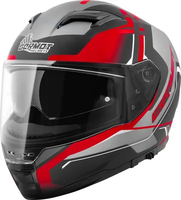 Image de Germot GM 350 Décor Casque, noir mat/gris/rouge, XS (53/54)