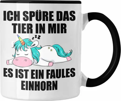 Produktbild von Trendation - Lustige Einhorn Sprüche Tasse Mitarbeiter Geschenk Arbeitskollege Kollegin Abschiedsgeschenk (Schwarz)