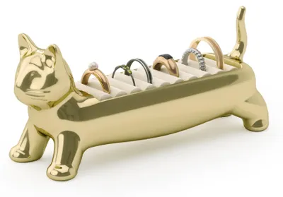 Produktbild von Umbra Ali Ringhalter Katzenform, bis 9 Ringe, Gold