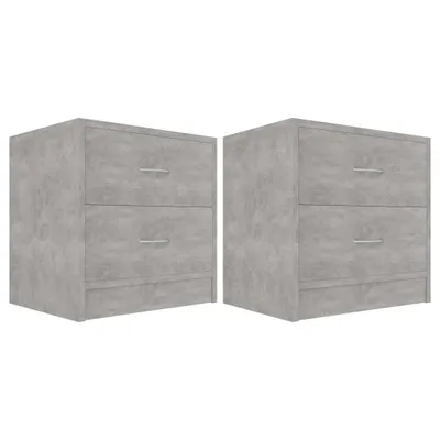 Image de vidaXL Tables de nuit 2 pcs. Gris béton 40 x 30 x 40 cm panneau de particules