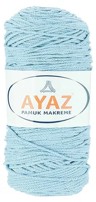 Produktbild von Makramegarn 250g Pamuk – Baumwoll Strickgarn & Häkelgarn – weiches Garn für Makramee, Stricken, Häkeln & DIY Projekte – Farbwahl, Farbe:1214 hellblau