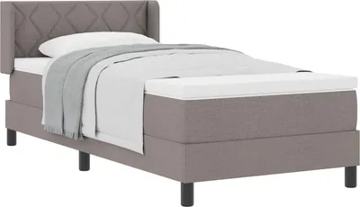 Zdjęcie produktu dla Łóżko sprężynowe Z zagłówkiem Ciemnoszary 200 x 100 cm tkanina
