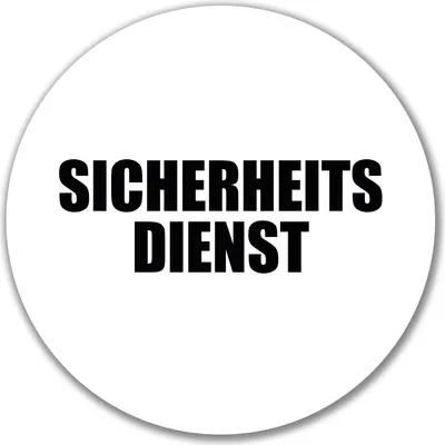 Produktbild von Huuraa Aufkleber Sicherheitsdienst Schriftzug 10cm rund Sticker Geschenkidee
