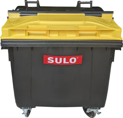 Produktbild von SULO Graue Mülltonne Müllcontainer MGB 1100 Liter mit Einwurfdeckel in Gelb