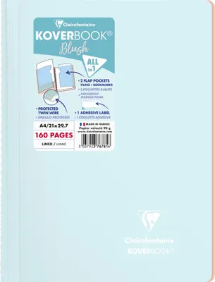 Produktbild von Clairefontaine 5x Koverbook Spiralblock A4 80 Blatt liniert Sortiert 376781C