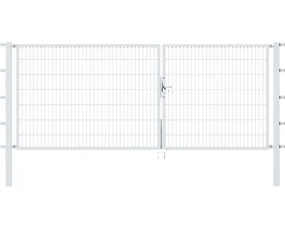 Zdjęcie produktu dla Alberts 647988 Podwójna brama Flexo z akcesoriami, ocynkowana ogniowo, szerokość 350 cm, wysokość 140 cm