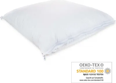 Produktbild von Genius eazzzy Kopfkissen 80x80 cm mit 3 einstellbare Höhe- und Härtegrade, atmungsaktives Kissen Sofakissen Zierkissen Zipperkissen mit Reißverschluss