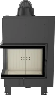 Produktbild von Kamineinsatz aus Stahl KRATKI MBZ links 13 kW Ø 200 gebogenes Glas