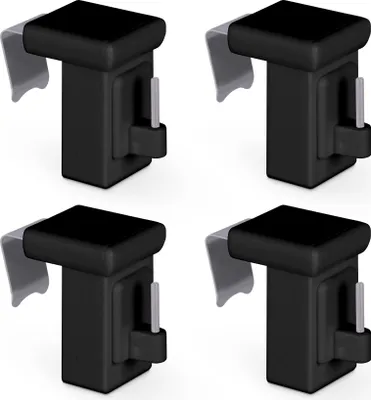 Produktbild von Klemmträger Schwarz 4er-Pack, Fensterhaken Dekohaken für Fensterdekoration und Vitragestangen, kein Bohren oder Kleben, für 10–27 mm Rahmenstärke