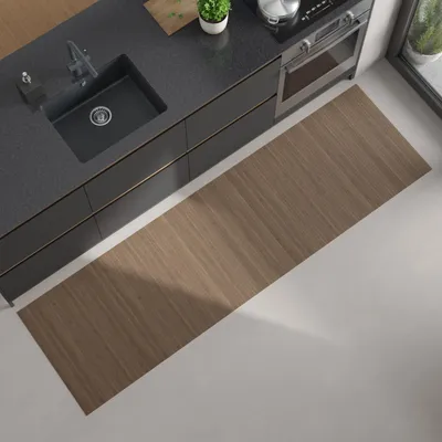 Produktbild von Küchenläufer FLOW Küchenteppich Bambusteppich Läufer Teppich ohne Bordüre Taupe Maß ca. 60 x 120 cm