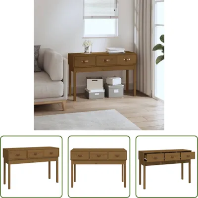 Produktbild von The Living Store Konsolentisch Honigbraun 114x40x75 cm Massivholz Kiefer