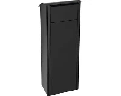 Produktbild von MEFA Paketbriefkasten Stahl pulverbeschichtet BxHxT 409/1021/326 mm Beech 458 Tiefschwarz RAL 9005 Entnahme hinten