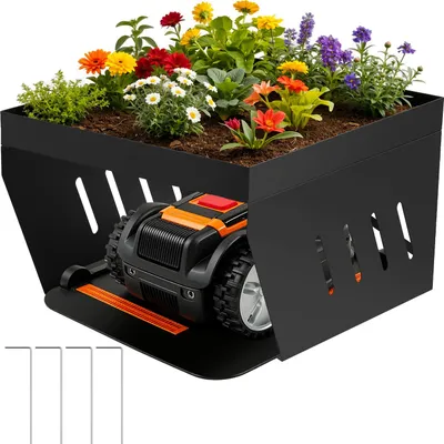 Produktbild von Faziango Mähroboter Garage + Pflanzkasten Dach für Rasenmäher 70*60*42cm