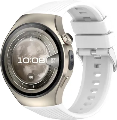 Produktbild von Armband für Huawei Watch 5 46 mm, Bizon Strap Watch Silicone T, Weiß