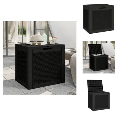 Image de vidaXL Coffre de jardin noir 55,5x43x53 cm Polypropylène - Coffres de jardin