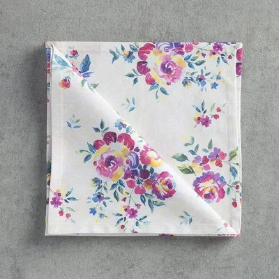 Image de Serviettes de table en tissu lavables, 45 x 45 cm, 100 % coton, rose