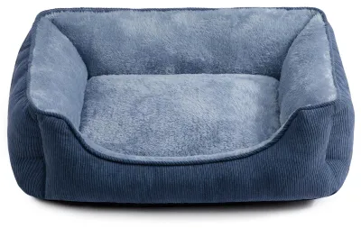 Produktbild von Haustierbett für Katzen und kleine Hunde, weich und atmungsaktiv, blau-grau (50 * 45 * 15 cm)