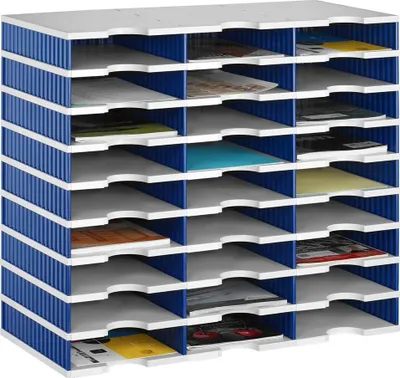 Produktbild von styro Sortierstation Styrodoc grau/blau mit 27 Fächern