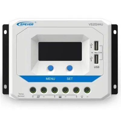 Obrázek produktu pro EPEVER VS2024AU solární PWM regulátor 12/24 V, 20 A, USB, vstup 50V