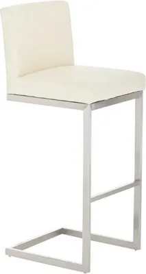 Produktbild von TPFLiving Barhocker Paragon Gestell Edelstahl Kunstleder Creme