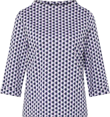 Produktbild von Rabe Damen Sweatshirt Lila Größe 36 mit 3/4-Ärmeln, Stehkragen und Allover-Muster