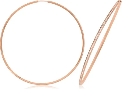Image de Boucles d'Oreilles Femme Or Rose 375/1000 - 70mm; TRS369249KRMM70