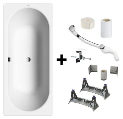 Imagen del producto de Bañera Kaldewei CLASSIC DUO, modelo 107, de 170 x 75 cm, con kit de instalación BIS 5041