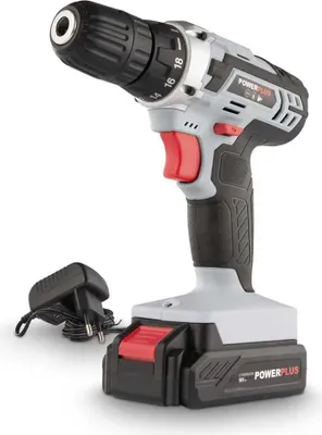 Obrázek produktu pro Powerplus POWC1061, Vrtačka s pistolovým držadlem, Rychloupínací, Černá, Šedá, Červená, 1 cm, 1400 ot/min, 2 cm