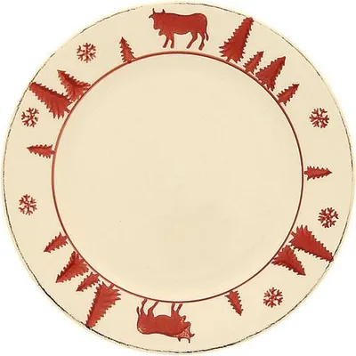 Image de Assiette Dessert Vache Rouge Design Ludique, Céramique Durable - Kochstar