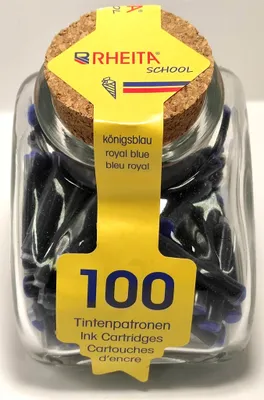 Produktbild von Rheita Tintenpatronen 100 Stück im Schräghalsglas, köningsblau