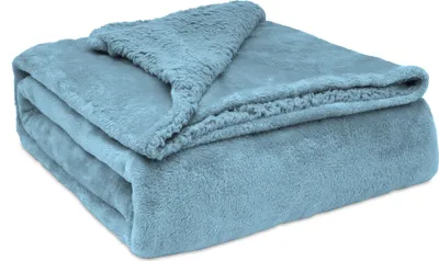 Produktbild von Briebe - Kuscheldecke Klein 130 x 160cm Dicke Decke, Warme Sofadecke Weiche und Kuschel Ölblau