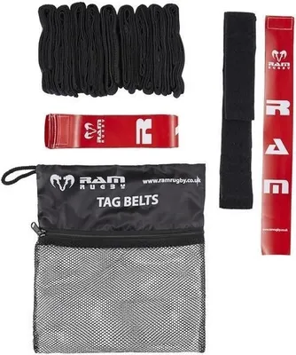 Immagine prodotto di Tag Rugby Belt - Set completo con cintura - In borsa - 10 set - Grande - Rosso