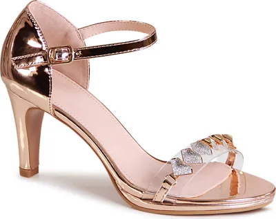 Produktbild von topschuhe24 2369 Damen Riemchen Sandaletten Sandalen Glitzer, Farbe:Rose Gold, Größe:40 EU