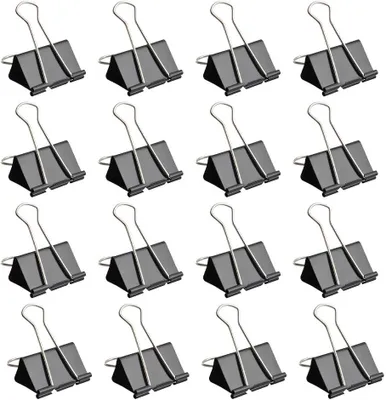 Produktbild von Schwarze Büroklammern – 60 Stück, 15 mm, multifunktional – Papierklammern – Metallische Heftklammern – Dokumentenklammern für Büro und Schule