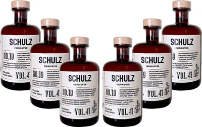 Produktbild von Schulz Premium Dry Gin No19 - 6er Set Der Schulz Gin 0,5L (41% Vol)- [Enthält Sulfite]