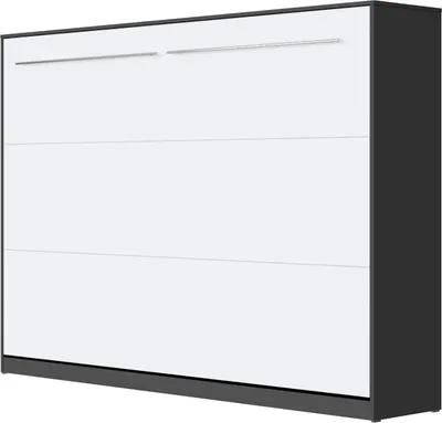 Produktbild von Schrankbett 140x200H Gasdruckfeder Klappbett mit Matratze Anthrazit/Weiss