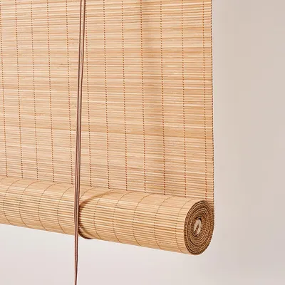 Image de Store enrouleur en bambou - Store plissé naturel pour intimité et protection solaire, 60 % occultant