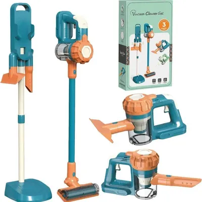 Produktbild von 3-in-1 Spielzeug-Staubsauger - Kinder-Staubsauger - Realistische Saugkraft - Für Rollenspiele - Alter 3–6 Jahre