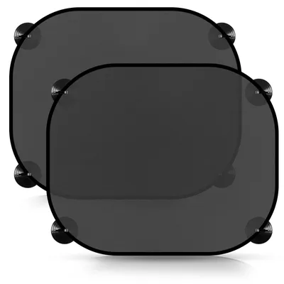 Image de Pare-soleil pour voiture avec protection UV pour bébés, lot de 2, pare-soleil universel pour vitres latérales, avec 8 ventouses, 44 x 36 cm